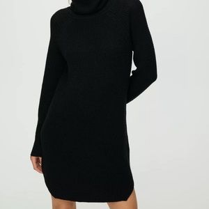 Aritzia Wilfred Free Bianca sweater dress womens Medium black merino wool